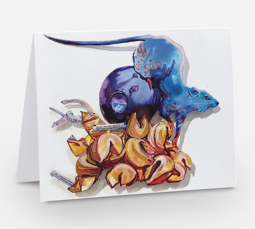 Lucky Rat Greeting Card
